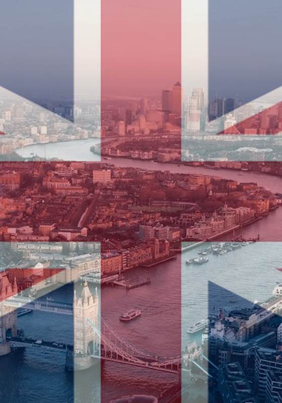 London with the Union Jack